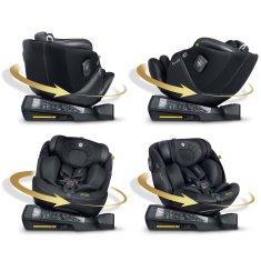 shumee Avtosedež Nukido Aero Line črne barve, 0–36 kg, ISOFIX