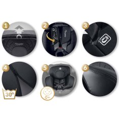 shumee Avtosedež Nukido Aero Line črne barve, 0–36 kg, ISOFIX