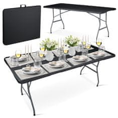 shumee Zložljiva vrtna miza za catering 180 cm Plonos črna
