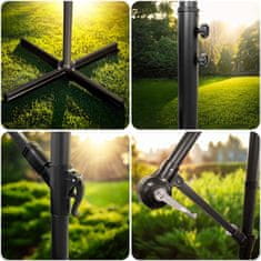 shumee Zložljiv vrtni senčnik, 6 delov, 350 cm, s prevleko, Plonos PL-880