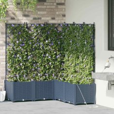 Vidaxl Vrtni lončki 1 kos Mreža Siva 120 x 120 x 142 cm Plastika