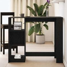 Vidaxl Barska miza Črna Orehovina 124 x 46 x 103,5 cm Konstruiran les