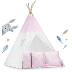 shumee Otroški šotor tipa teepee z lučkami - roza s pikami