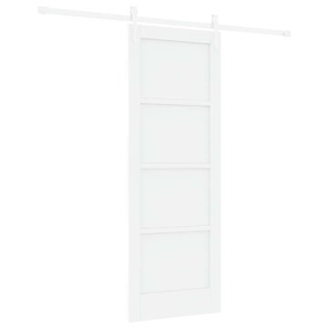 Vidaxl Drsna vrata Bela 73.5 x 198.5 cm Trd borov les in jeklo