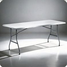 shumee Zložljiva vrtna miza za catering 180 cm Plonos bela