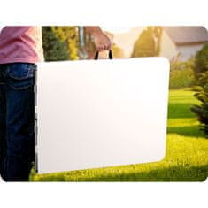 shumee Zložljiva vrtna miza za catering 180 cm Plonos bela