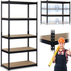 shumee Kovinsko stojalo za shranjevanje 183 x 90 x 45 cm Humberg HR-700 črno
