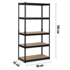 shumee Kovinsko stojalo za shranjevanje 183 x 90 x 45 cm Humberg HR-700 črno