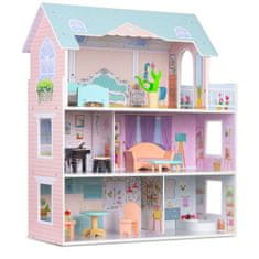 shumee Velika lesena hišica za punčke s 3 nadstropji Ricokids RK-878
