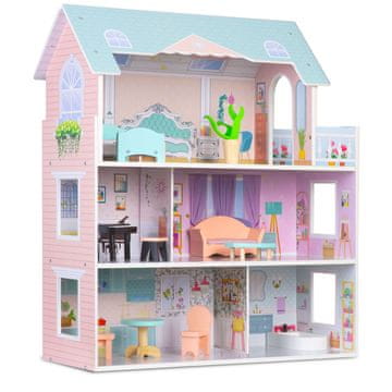 Ricokids Velika lesena hiša za punčke 3-nadstropna RK-878