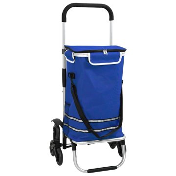Vidaxl Nakupovalni voziček Modra 47 x 39 x 100.5 cm Oxford tkanina