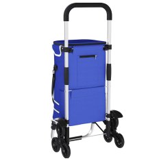 Vidaxl Nakupovalni voziček Modra 47 x 39 x 100.5 cm Oxford tkanina