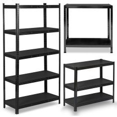 shumee Kovinsko stojalo za shranjevanje 180 x 90 x 40 cm Humberg HR-851 črne barve
