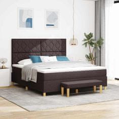 Vidaxl Postelja z vzmetnico z vzmetnico Temno rjava 180 x 200 cm blago