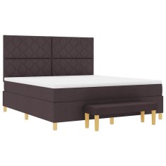 Vidaxl Postelja z vzmetnico z vzmetnico Temno rjava 180 x 200 cm blago