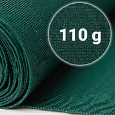 shumee Senčna mreža 1,5 x 50 m 110 g/m2 + 50 sponk zelene barve