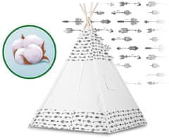 shumee Otroški šotor tipa teepee z girlando in lučkami - bel s puščicami