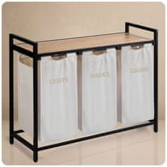 Massido Koš za perilo s tremi predelki na 120-litrskem okvirju