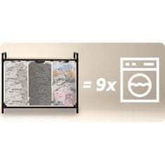 Massido Koš za perilo s tremi predelki na 120-litrskem okvirju