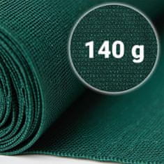 shumee Senčna mreža 1,5 x 50 m 140 g/m2 + 50 sponk zelene barve