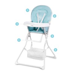 shumee Ricokids FANDO stolček za hranjenje z mizico, moder + brezplačna košara