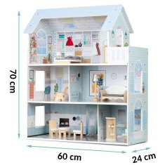shumee Velika lesena hišica za punčke s 3 nadstropji Ricokids RK-878