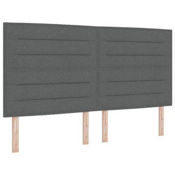 Vidaxl LED Box Spring Postelja Temno siva 180 x 200 cm blago