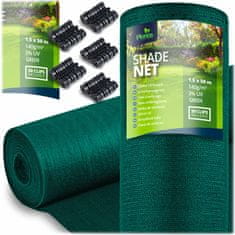 shumee Senčna mreža 1,5 x 50 m 140 g/m2 + 50 sponk zelene barve