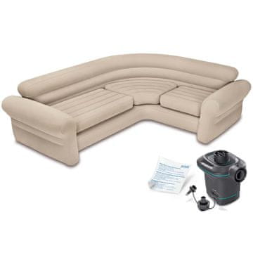 shumee Napihljiva kotna sedežna garnitura 257 x 203 x 76 cm INTEX 68575-66640