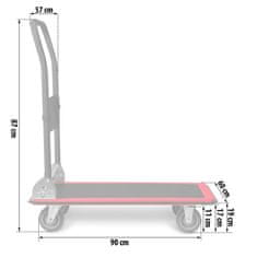 Humberg HM-506 črno-rdeč transportni voziček s platformo