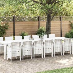 Vidaxl Vrtni Jedilni Set 15 pcs Bela Velik Plastika