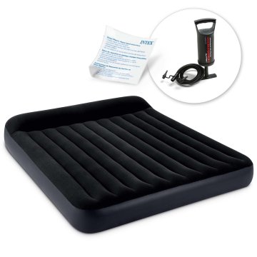 shumee Napihljiva vzmetnica 203x183x25 cm z batno črpalko INTEX 64144