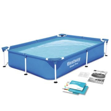 shumee Pravokotni bazen z okvirjem 221x150x43 cm Bestway 56401