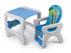 shumee Ricokids Teri 3v1 otroški stolček za hranjenje, sivo-moder