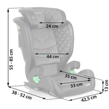 Nukido Louis avtosedež črna/siva 15-36 kg ISOFIX