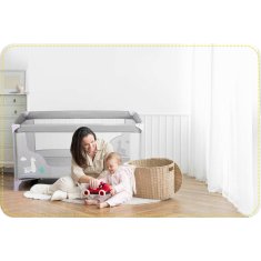 shumee Potovalna otroška posteljica 125 x 65 x 78 cm RK-240 sivo-sivkasta