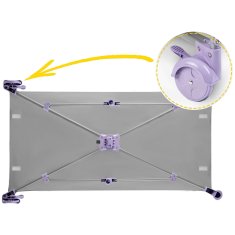 shumee Potovalna otroška posteljica 125 x 65 x 78 cm RK-240 sivo-sivkasta
