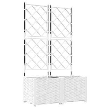 Vidaxl Vrtna sadilnika s treliso 2 pcs Bela 80 x 40 x 143 cm PP