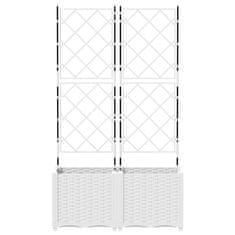 Vidaxl vrtni sadilnik s trelisim 2 kosa Beli 80x40x143 cm