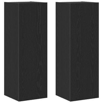 Vidaxl Stenski TV kabinet 2 szt. Črna Orehovina 30,5 x 28,5 x 90 cm