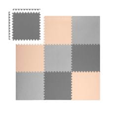 Ricokids Ricokids velika penasta sestavljanka 180x180cm 9 kosov sivo-breskove barve
