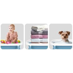 Ricokids Zložljiva kopalna kad za otroke, dojenčke s termometrom in vložkom RK-287 bela in modra