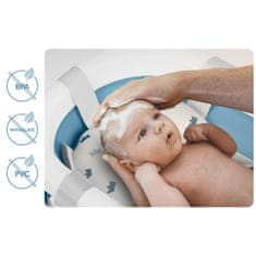 Ricokids Zložljiva kopalna kad za otroke, dojenčke s termometrom in vložkom RK-287 bela in modra