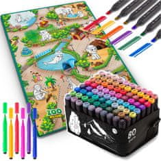 shumee Slikarska podloga 90 x 120 cm + 80 alkoholnih flomastrov Ricokids