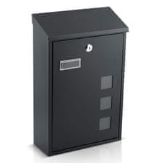 shumee Poštni nabiralnik 39x25,5x12 cm črne barve HM-864