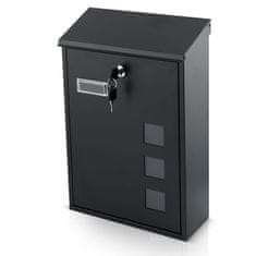 shumee Poštni nabiralnik 39x25,5x12 cm črne barve HM-864