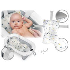 Ricokids Zložljiva kopalna kad za otroke, dojenčke s termometrom in vložkom RK-287 bela in siva