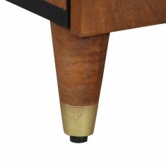 Vidaxl Strani šal s polico Rjava 40 x 33.5 x 75 cm Trden mangov les