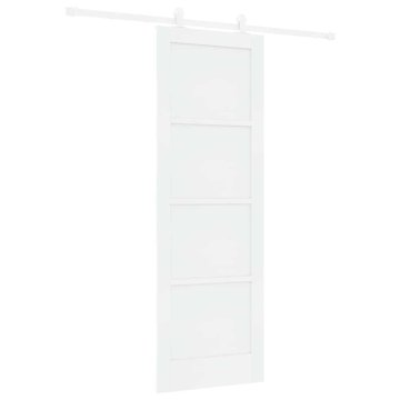 Vidaxl Drsna vrata Bela 73.5 x 211 cm Trden borov les in jeklo