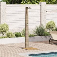 Vidaxl Vrtni tuš Bež 60 x 80 x 214 cm Poly ratan